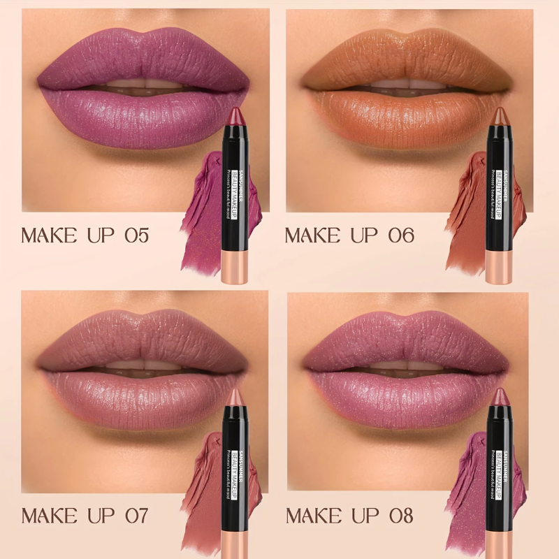 Lápis Labial Matte à Prova d’Água SANSUMMER – Cor Intensa e Conforto o Dia Todo
