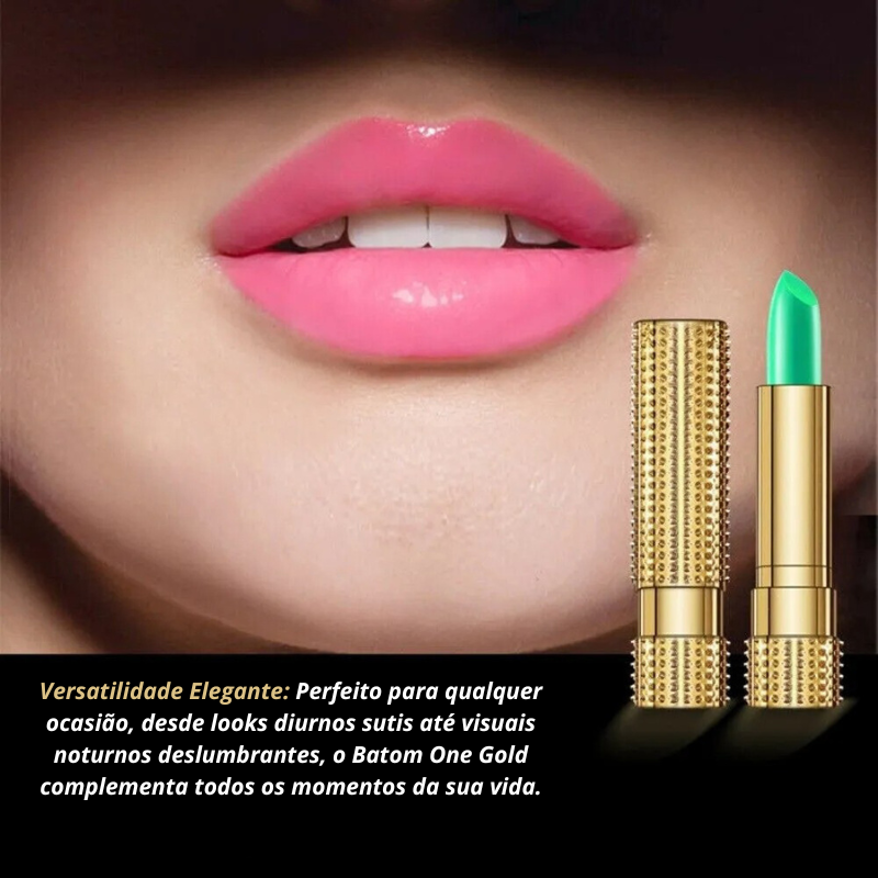 Batom One Gold Hidratante com Aloe Vera - Mudança de Cor - Compre 1 e Leve 2
