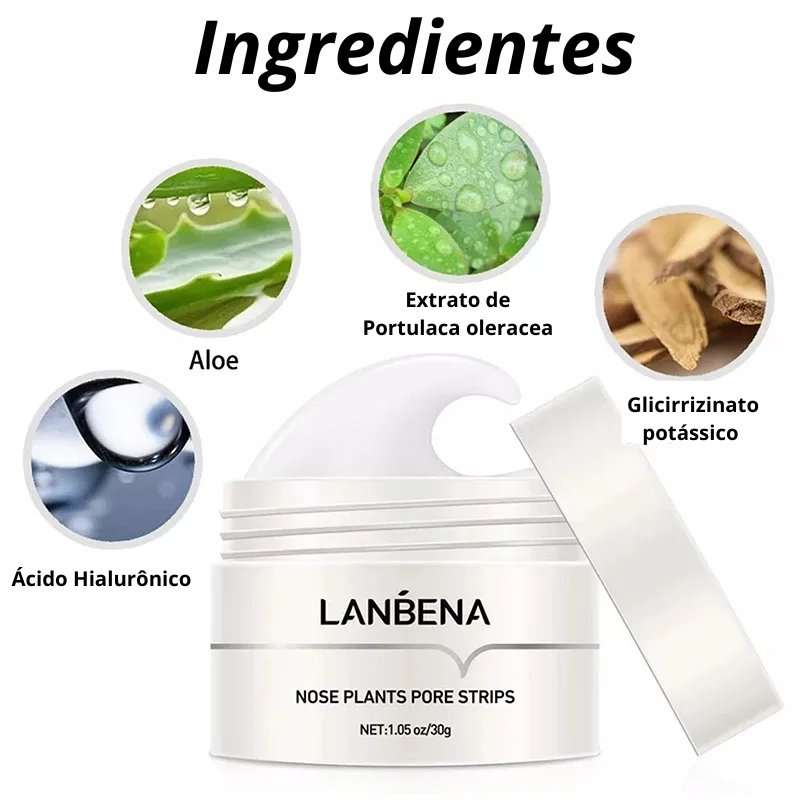 Máscara de Limpeza Nasal com Aloe Vera - Remova Cravos e Acnes com Eficácia Lanb