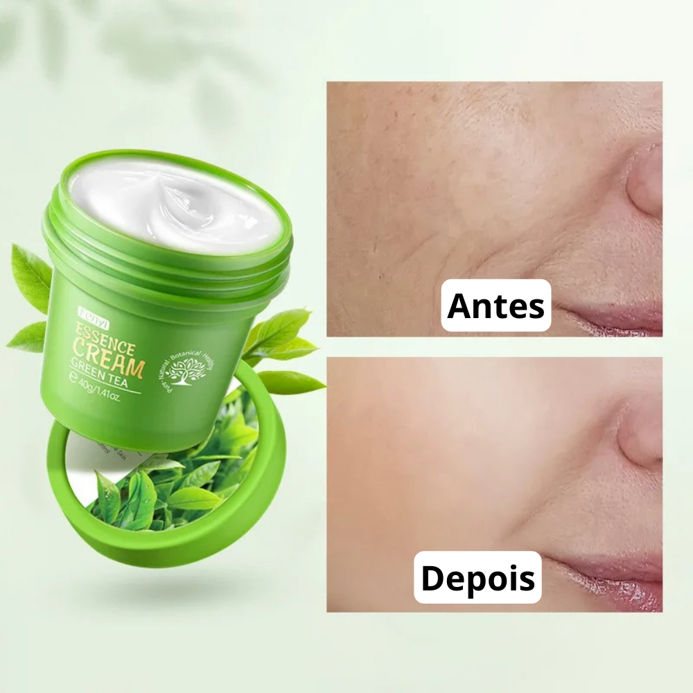 Creme Facial Hidratante Anti-Envelhecimento de Chá Verde Natural