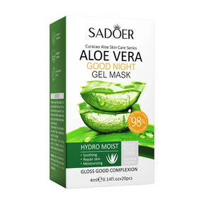 Máscara Facial Portátil de Aloe Vera - Calmante e Reparadora - 20 Unidades