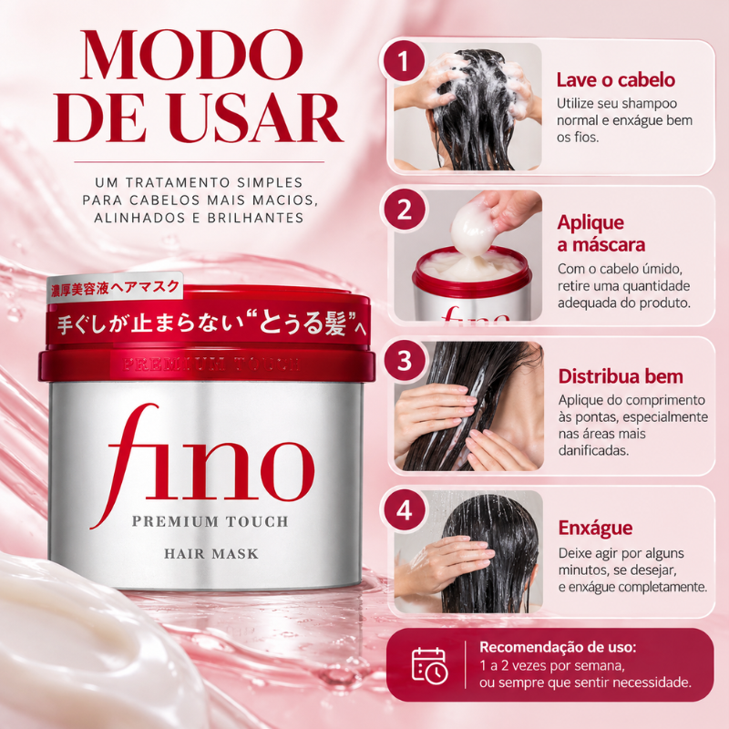 Fino Premium Touch Hair Mask 230g | Máscara Capilar Japonesa de Reparação Intensiva