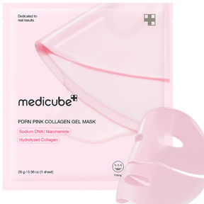 Conjunto de Máscara de Gel de Colágeno Rosa Medicube PDRN – Pele luminosa, firme e uniforme