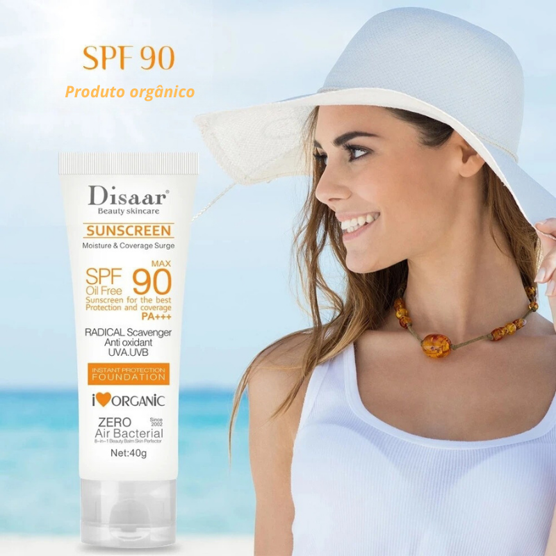 Creme Solar Facial Hidratante SPF50/90 - Proteção Refrescante para Todos os Tipos de Pele