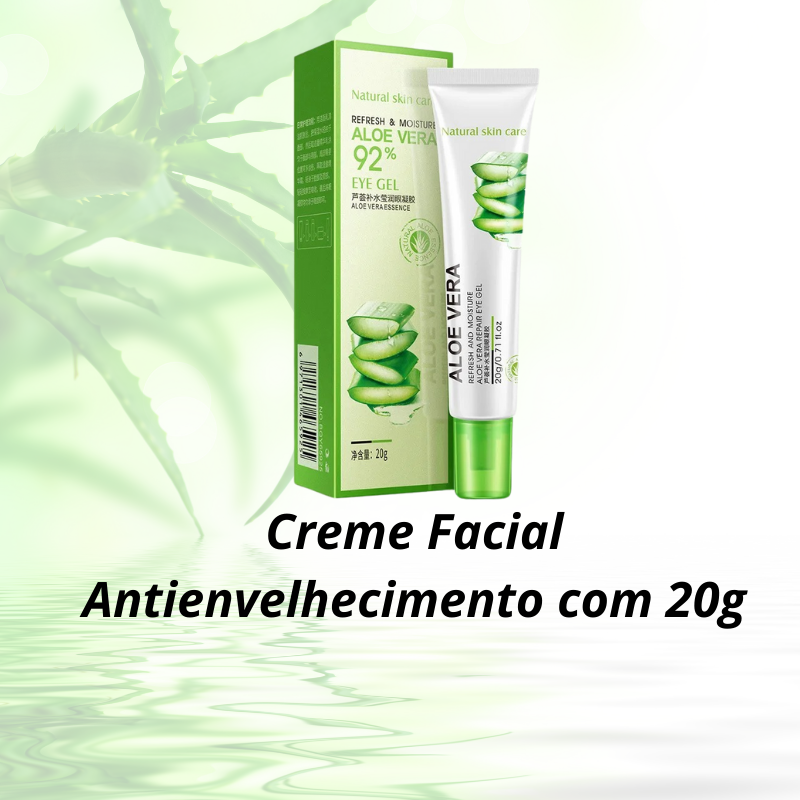 Kit Aloe Vera Cuidados Faciais - Gel Hidratante Para os Olhos e Creme Facial Antienvelhecimento