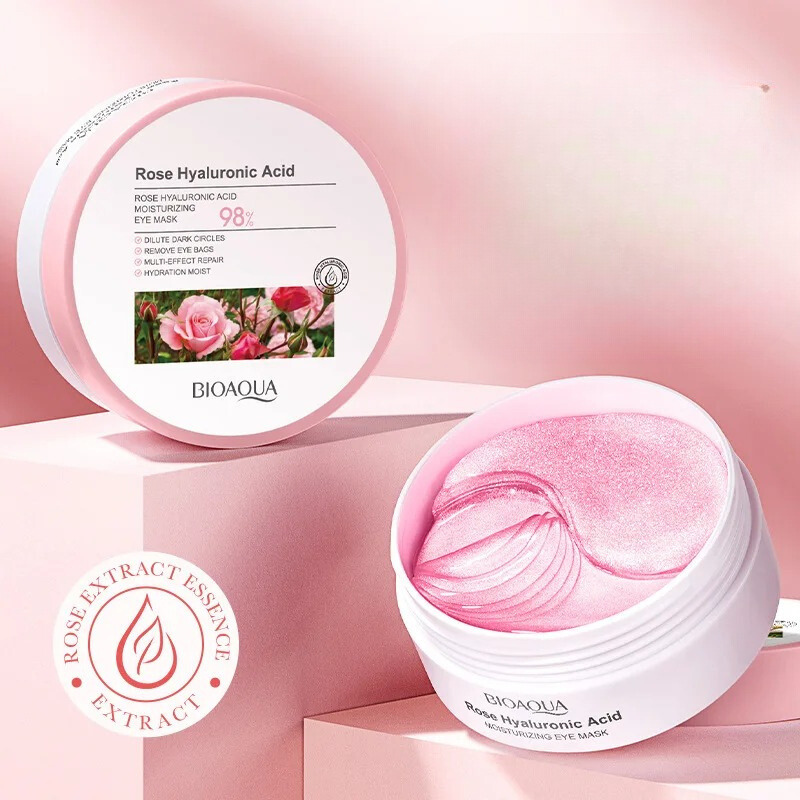 Máscara Facial Anti-Inchaço e Olheiras com Ácido Hialurônico Rosa