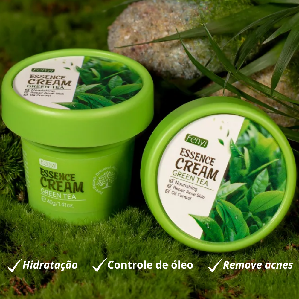 Creme Facial Hidratante Anti-Envelhecimento de Chá Verde Natural