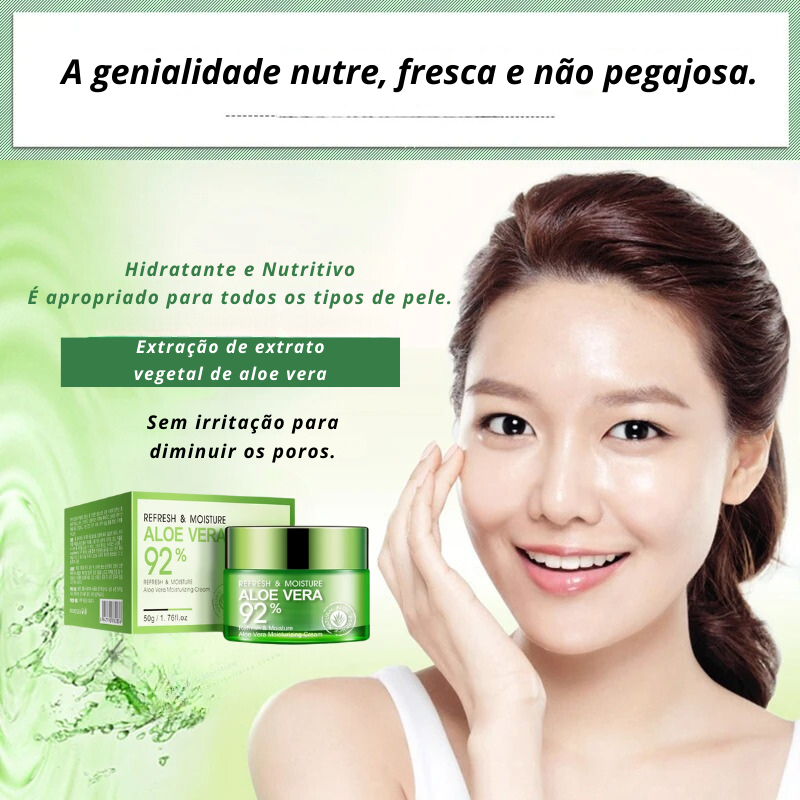 Kit Aloe Vera Cuidados Faciais - Gel Hidratante Para os Olhos e Creme Facial Antienvelhecimento