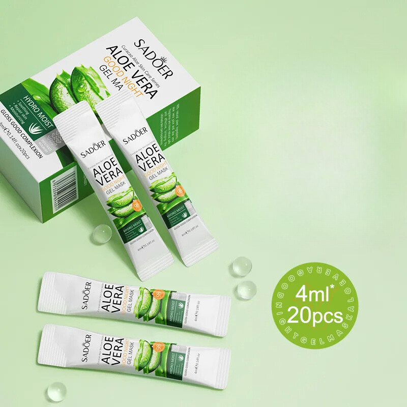 Máscara Facial Portátil de Aloe Vera - Calmante e Reparadora - 20 Unidades