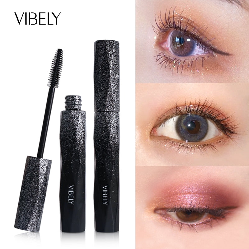 VIBELY Máscara de Cílios 4D Extensão de Volume de Rímel Impermeável Durável Alongamento Curling Grosso Black Lash