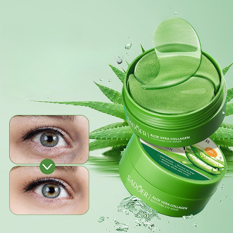 Máscara Hidratante Aloe Vera Para Os Olhos - Anti-envelhecimento, Remove Rugas e Olheiras