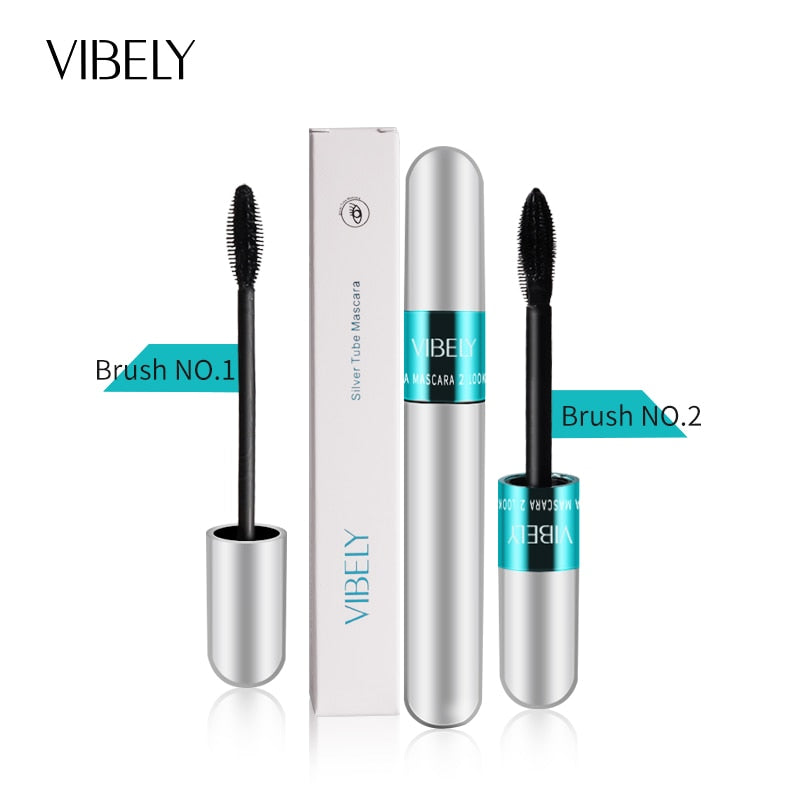 VIBELY Máscara de Cílios 4D Extensão de Volume de Rímel Impermeável Durável Alongamento Curling Grosso Black Lash