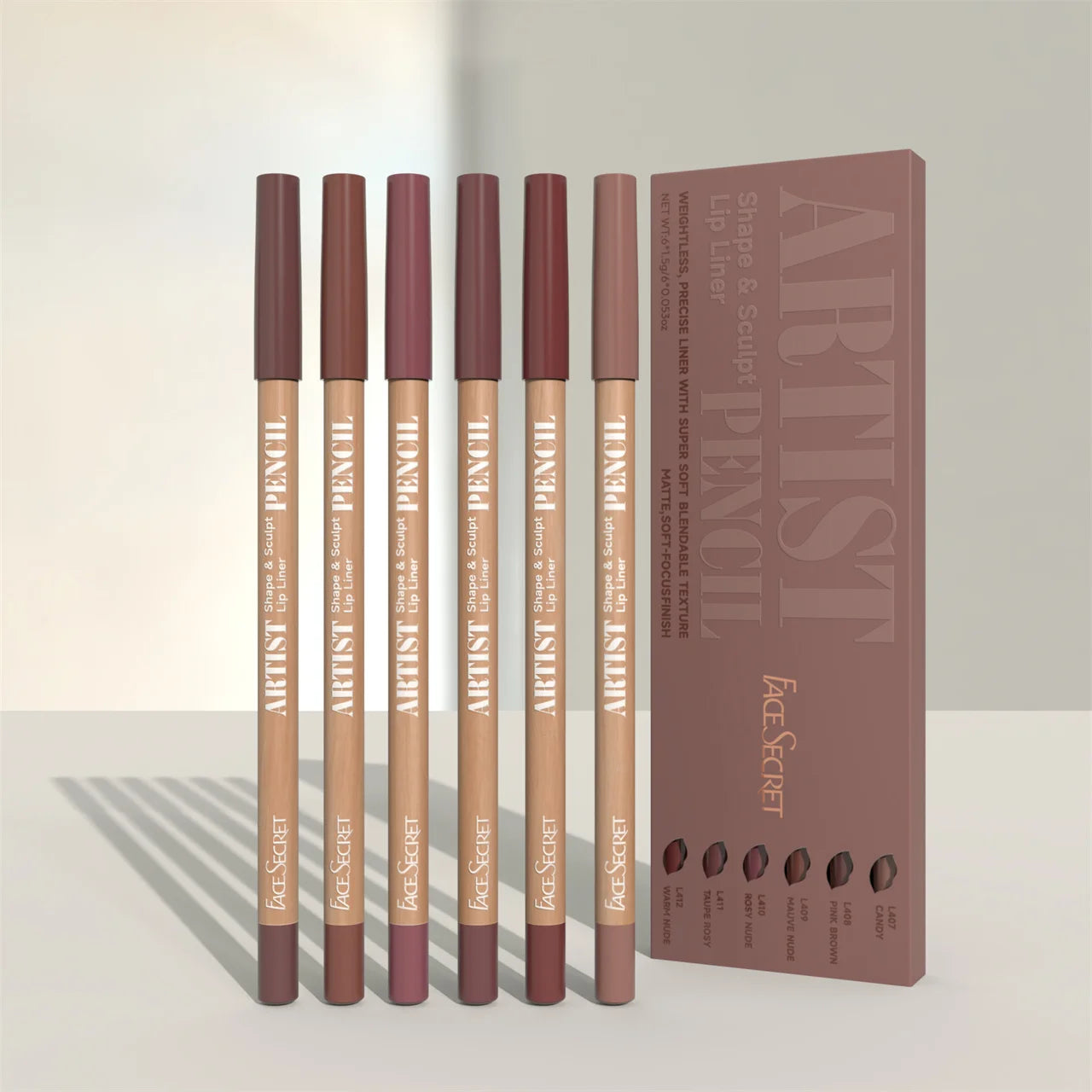 Conjunto Lápis Delineador Labial Face Secret Artist Shape Sculpt