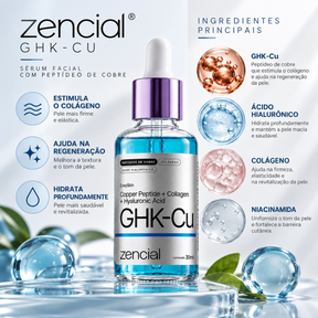 Zencial EnvySkin GHK-Cu 30ml | Sérum Facial com Peptídeos de Cobre e Ácido Hialurônico